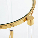 Золотой приставной столик с круглой стеклянной столешницей Weightless Table варинант исполнения - 4 | Loft Concept в Саратове