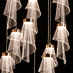 Люстра каскадная с 10-ю прозрачными плафонами Wave Line варинант исполнения - 5 | Loft Concept в Саратове