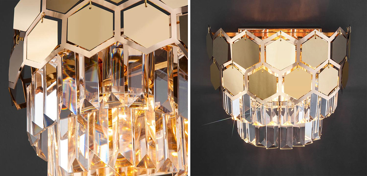 Бра Hanging Hexagon Moira Sconce gold Бра Hanging Hexagon Moira Sconce gold - Loft-Concept в Саратове