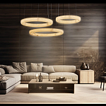 Люстра с 3-мя кольцами из натурального камня Minerals of Light варинант исполнения - 3 | Loft Concept в Саратове