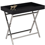 Стол сервировочный кожаный с декором в виде золотистой фигуркой лося Embodiment of Style варинант исполнения - 1 | Loft Concept в Саратове