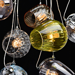 Люстра каскадная с 9-ю разноцветными стеклянными плафонами Kaleido варинант исполнения - 13 | Loft Concept в Саратове