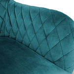 Барный стул со спинкой и подлокотниками на 4-х деревянных ножках Douglas Rhombus Бирюзовый Велюр варинант исполнения - 2 | Loft Concept в Саратове