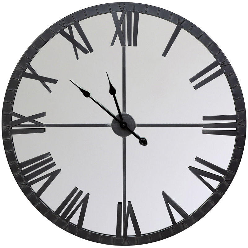 Часы настенные зеркальные с чёрным металлическим циферблатом Mirror Tower Clock Черный Зеркало Часы настенные зеркальные с чёрным металлическим циферблатом Mirror Tower Clock Черный Зеркало в Саратове | Loft Concept