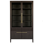 Витрина Primo со стеклянными фасадами и буфетом шпон Темный орех варинант исполнения - 1 | Loft Concept в Саратове