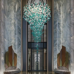 Люстра зеленая каскадная Green Light CascadeDroplet Chandelier варинант исполнения - 1 | Loft Concept в Саратове