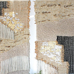 Триптих Геометрический гобелен бежевый Figurative Beige Wall Hangings варинант исполнения - 1 | Loft Concept в Саратове