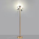 Торшер с 2-мя фигурками птиц на изогнутых прозрачных трубках Ganthea варинант исполнения - 2 | Loft Concept в Саратове