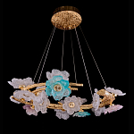 Люстра круглая на золотом каркасе с цветочным декором Miscellaneous herbs варинант исполнения - 1 | Loft Concept в Саратове