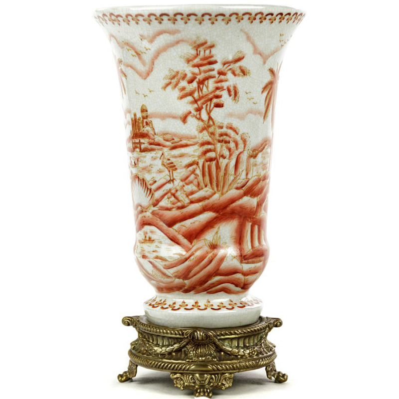 Фарфоровая ваза Seascape Chinoiserie Белый Бронза Коралловый Фарфоровая ваза Seascape Chinoiserie Белый Бронза Коралловый в Саратове | Loft Concept