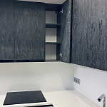 Угловой кухонный гарнитур Жемчужный белый Серый Clarke Kitchen Set White Grey варинант исполнения - 5 | Loft Concept в Саратове