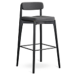 Барный стул из массива ясеня с обивкой из рогожки Elegant Ash Shape варинант исполнения - 2 | Loft Concept в Саратове