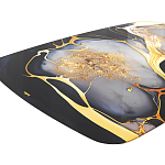 Обеденный стол с прямоугольной черно-золотой столешницей из стекла на 4-х металлических ножках Gold and Black Marble варинант исполнения - 4 | Loft Concept в Саратове