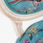 Стул из массива бука бирюзовый с изображением птиц и цветов Turquoise Beige Chinoiserie Birds Garden Chair варинант исполнения - 2 | Loft Concept в Саратове