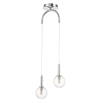 Подвесной светильник с 2-мя рельефными прозрачными плафонами из стекла и основанием цвета Хром Perforated Glass Bubbles варинант исполнения - 1 | Loft Concept в Саратове