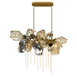 Люстра подвесная с 22-мя гранёными стеклянными плафонами с вертикальными подвесками Gilded Mirage  варинант исполнения - 2 | Loft Concept в Саратове