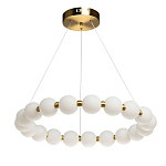 Люстра круглая с матовыми белыми шарами PEARLS Suspension варинант исполнения - 2 | Loft Concept в Саратове