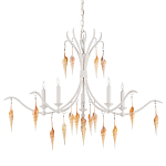 Люстра белая фактурная с подвесками из ракушек Study of Grace варинант исполнения - 3 | Loft Concept в Саратове