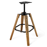 Барный стул со спинкой и подлокотниками на 4-х деревянных ножках Douglas Rhombus Коричневый Велюр варинант исполнения - 5 | Loft Concept в Саратове