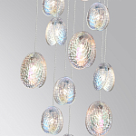 Люстра каскадная с 11-ю круглыми плафонами из рельефного стекла Disc Light варинант исполнения - 3 | Loft Concept в Саратове