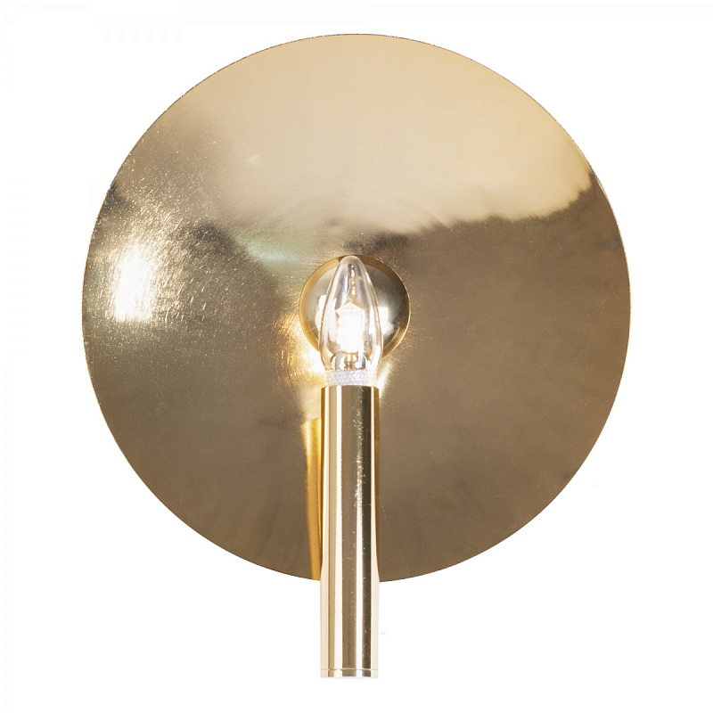 Бра Gold Round Backing Exposed Bulb Sconce Глянцевое золото Бра Gold Round Backing Exposed Bulb Sconce Глянцевое золото в Саратове | Loft Concept