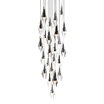 Люстра каскадная с 24-мя рельефными прозрачными плафонами в форме лепестков Glass Pod  варинант исполнения - 1 | Loft Concept в Саратове