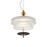 Подвесной светильник многослойный из рифленого прозрачного стекла Academy of Light варинант исполнения - 2 | Loft Concept в Саратове