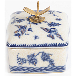 Фарфоровая шкатулка с бронзовой стрекозой Blue and White варинант исполнения - 5 | Loft Concept в Саратове