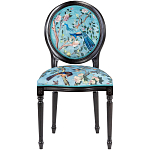 Стул из массива бука бирюзовый с изображением птиц в саду Turquoise Chinoiserie Bird Chair варинант исполнения - 1 | Loft Concept в Саратове
