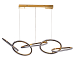 Люстра подвесная золотая в форме изогнутых колец Curved Rings варинант исполнения - 1 | Loft Concept в Саратове