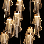 Люстра каскадная с 10-ю прозрачными плафонами Wave Line варинант исполнения - 7 | Loft Concept в Саратове