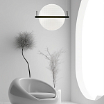 Светодиодный подвесной светильник круглой формы с металлическим черным каркасом Marble Glow варинант исполнения - 6 | Loft Concept в Саратове