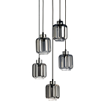 Люстра с 5-ю плафонами серого цвета Smoked Prism варинант исполнения - 1 | Loft Concept в Саратове