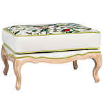 Банкетка золотистая из натурального бука с изображением птиц и цветов Blooming Birds варинант исполнения - 1 | Loft Concept в Саратове