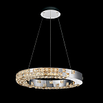 Люстра серебряная в форме кольца с мозаичным хрустальным оформлением Sparks of Crystal варинант исполнения - 1 | Loft Concept в Саратове