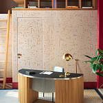 Обои с вышивкой ручной работы Glyph Original colourway on wool sateen варинант исполнения - 1 | Loft Concept в Саратове