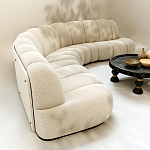 Диван Limoges полукруглой формы с обивкой букле молочного цвета варинант исполнения - 3 | Loft Concept в Саратове