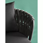 Стул мягкий с декором в виде плетеных лент на спинке и подлокотниках Semicircular Chair Decorated with Ribbons варинант исполнения - 6 | Loft Concept в Саратове