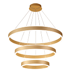 Люстра подвесная светодиодная с тремя золотистыми кольцами Ring Horizontal варинант исполнения - 1 | Loft Concept в Саратове