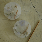 Круглая подставка под благовония из эпоксидной смолы с цветами белая Epoxy Resin Flowers Incense Stand White варинант исполнения - 3 | Loft Concept в Саратове