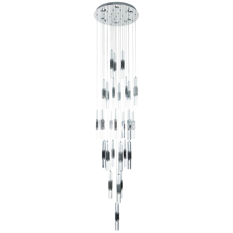 Люстра с прямоугольными плафонами из хрусталя Esme Rectangular Crystal Chrome Chandelier Прозрачный Хром Люстра с прямоугольными плафонами из хрусталя Esme Rectangular Crystal Chrome Chandelier Прозрачный Хром в Саратове | Loft Concept