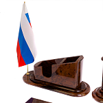 Настольный письменный набор с часами из природного камня обсидиана  Contract Extended варинант исполнения - 3 | Loft Concept в Саратове