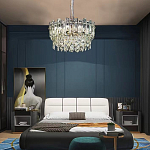 Круглая люстра с хрустальными подвесками на золотистом каркасе Gorgeous Crystal Light варинант исполнения - 14 | Loft Concept в Саратове