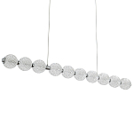 Подвесной линейный светодиодный светильник Crystal Globule Linear Hanging Lamp Chrome варинант исполнения - 1 | Loft Concept в Саратове