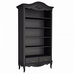 Стеллаж черный широкий из массива бука с 5-ю полками и 2-мя ящиками Black Provence варинант исполнения - 1 | Loft Concept в Саратове