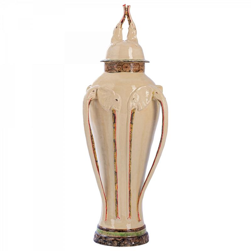 Большая Ваза Safari Elephant Urn Ardmore style Бежевый в Саратове | Loft Concept 