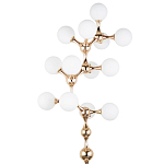 Торшер с плафонами из стеклянных шаров Pearls Suspension Gold Floor Lamp варинант исполнения - 2 | Loft Concept в Саратове