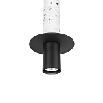 Подвесной светильник с узким цилиндрическим плафоном и черным металлическим декором Concrete Pipe варинант исполнения - 12 | Loft Concept в Саратове