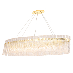 Люстра подвесная овальная с рельефными стеклянными панелями и золотым металлическим каркасом Textured Glass Chandelier варинант исполнения - 2 | Loft Concept в Саратове