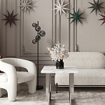 Кресло дизайнерское для лаунж зоны жемчужного цвета Pearl Lounge варинант исполнения - 3 | Loft Concept в Саратове